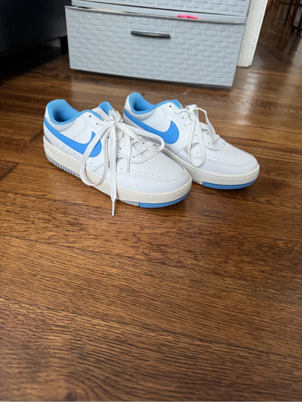 Nike Women’s White and Light Blue Low-Top Sneakers